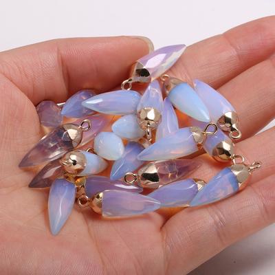 Necklace Charming Connectors 3 pcs Natural Agate Crystal Bud Bracelet Pendant Druzy Drusy Stone Connectors for jewelry Making