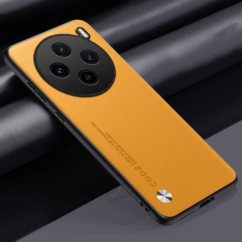 Etui til Vivo X200 Pro X200Pro Ensfarget Lær Silikonbeskyttelse Hardt Støtsikkert Telefondeksel til VivoX200Pro V2413 X100 Ultra X100 S Pro Skall