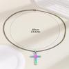 Simple Stainless Steel Cross Pendant Necklace Unisex Punk Hip Hop Charm Jewelry Gift