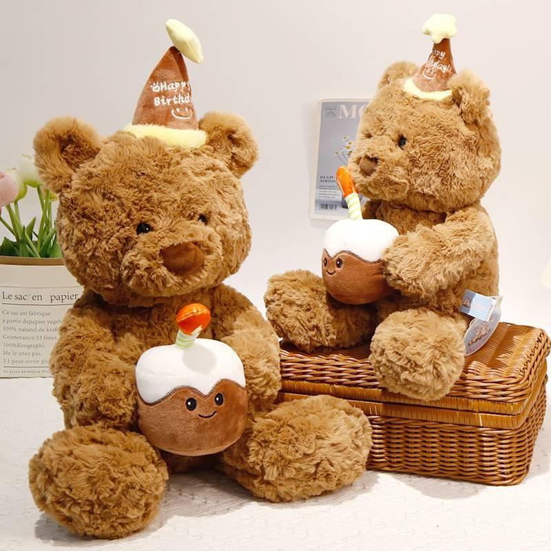 Cake Bear Stuffed Toys Girl Cute Sleep Comfort Dolls Birthday Holiday Gifts