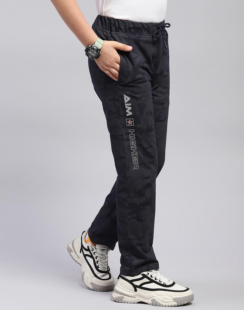 Monte Carlo Boys Printed Navy Blue Regular Fit Lower