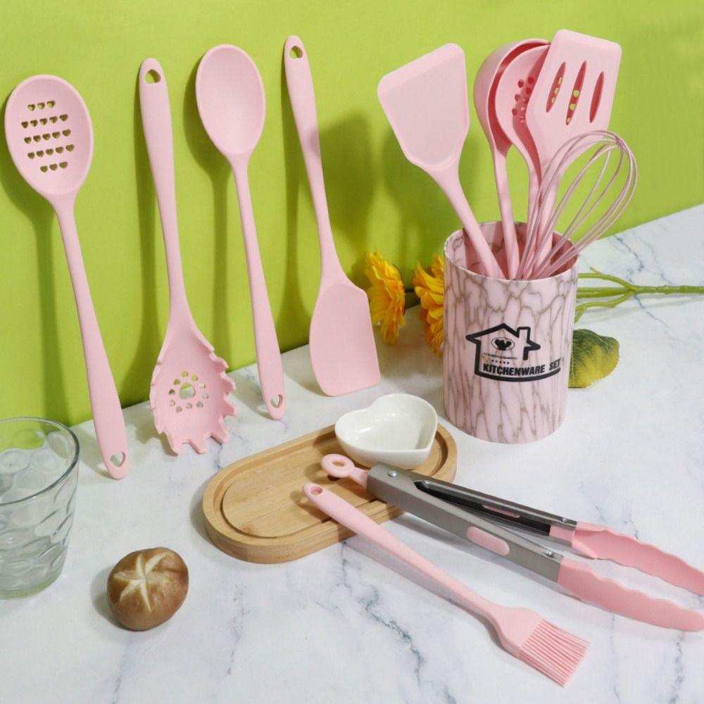 18PCS Non-Stick Silicone Kitchen Utensils Set Scald-proof Spatula and Spoon  Dormitory