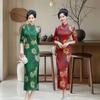 High-end Seven-quarter Sleeve Cheongsam 1011 New Autumn Retro Improved New Chinese Style Dress Femininity Long