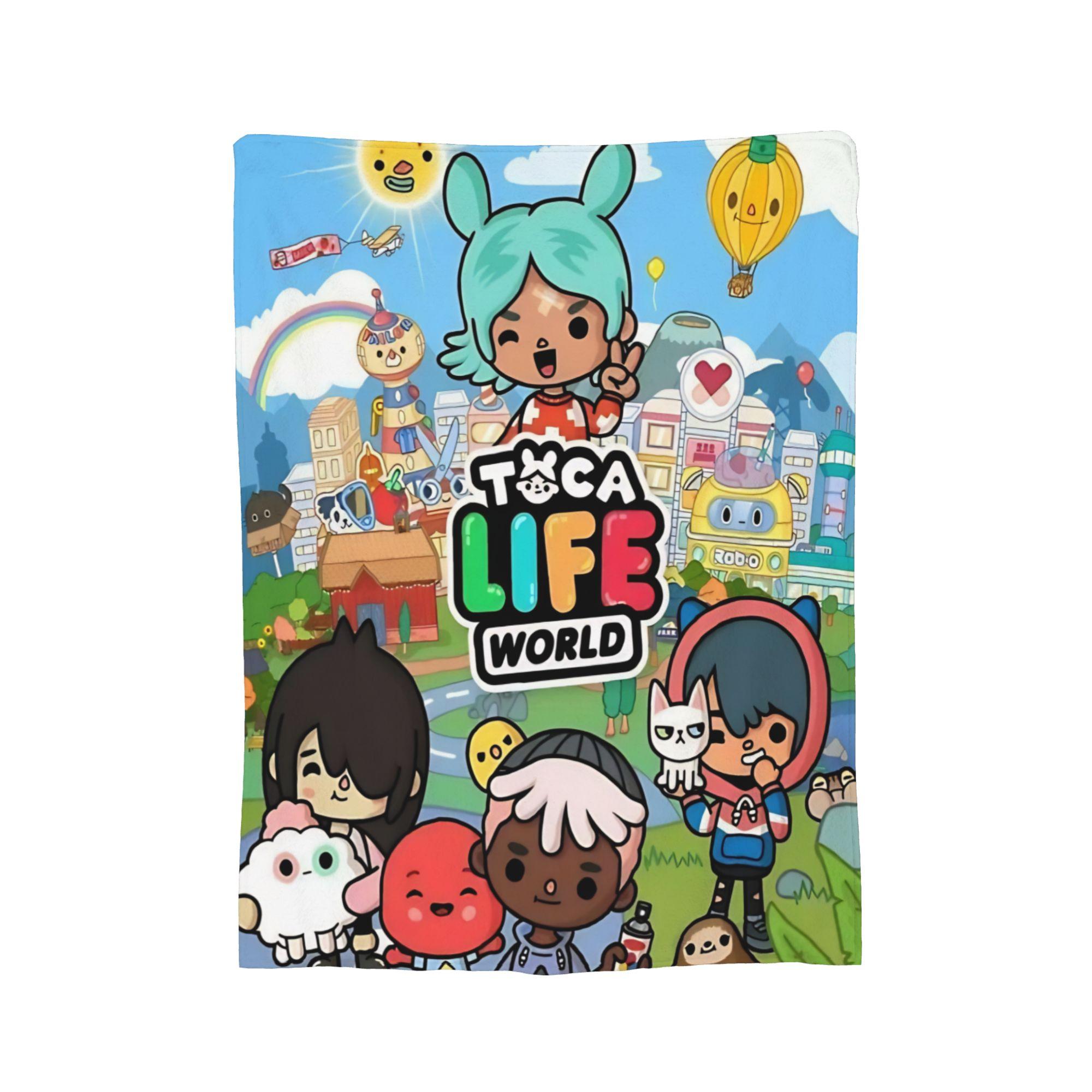 

Toca boca life world Плюшеві пледи з коралового флісу Пледи для ліжка, подорожей, тепла спальня, ковдра, 30x40in