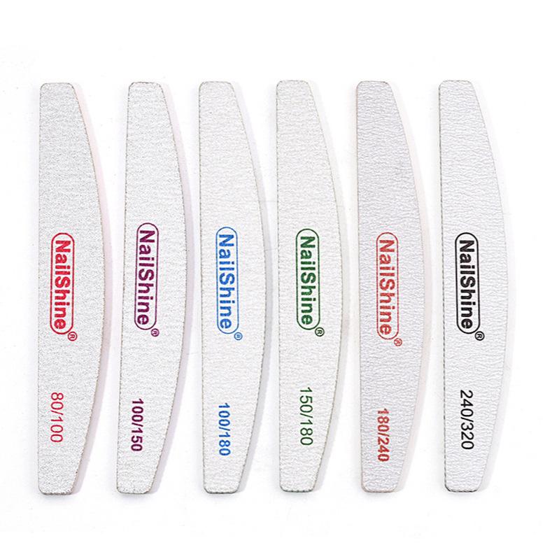 Imported Half-Moon Wear-Resistant Sandpaper Nail File - Double-Sided Durable Polishing Tool