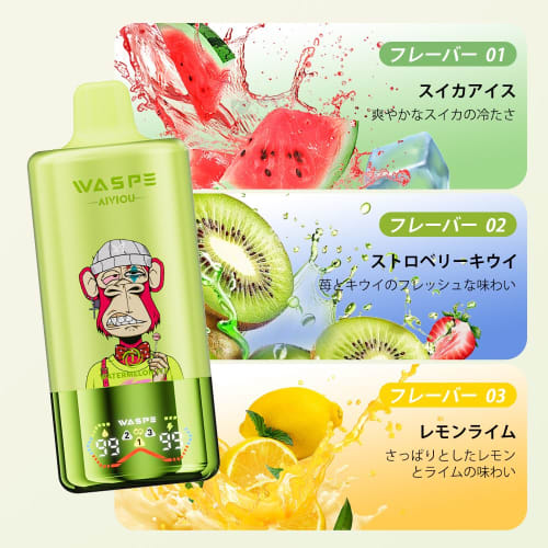 [60,000 Uses] Waspe Disposable Electronic Cigarette, 60,000 Uses, 54ml Large Capacity, Portable Vape, LED Display, Explosive Smoke, 650mAh Battery, Ty