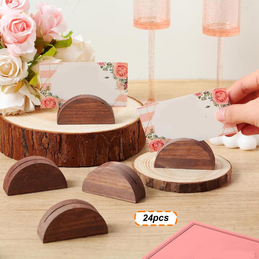 24 Pieces Place Card Holders Business Wooden Sleek Practical Decorations Table Number