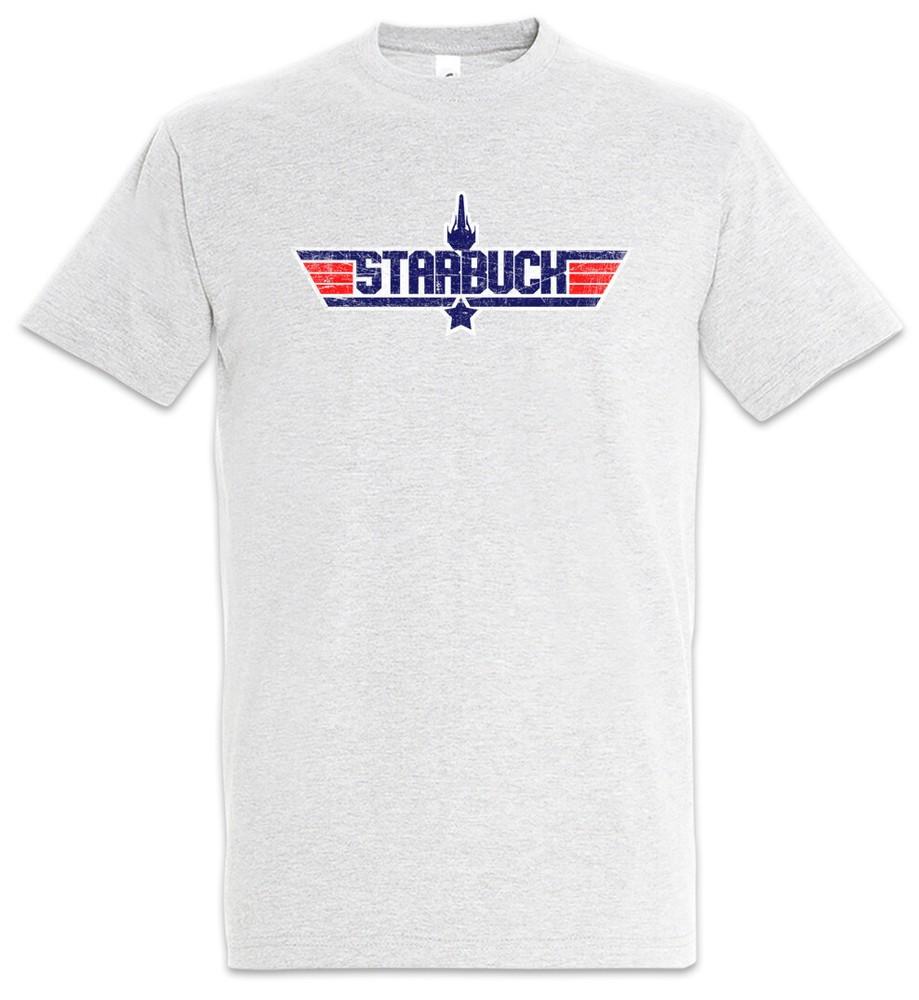 

Top Star Starbuck Men s T-Shirt Battle 80s Kara Tomcat Gun Lieutenant Galactica L