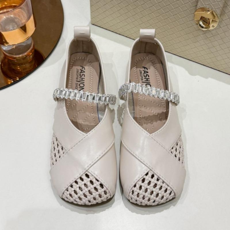 Fashion Crystal Women Hollow Flats Soft Shoes Designer Luxury Shallow 2025 Autumn Sandals Fashion Casual Sneakers Running Zapatos Mujer