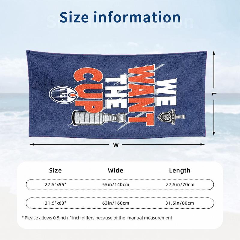 Edmonton Oilers Microfiber Beach Towel Quick Dry Sand Free Lightweight Beach Towels for Travel Swimming Camping