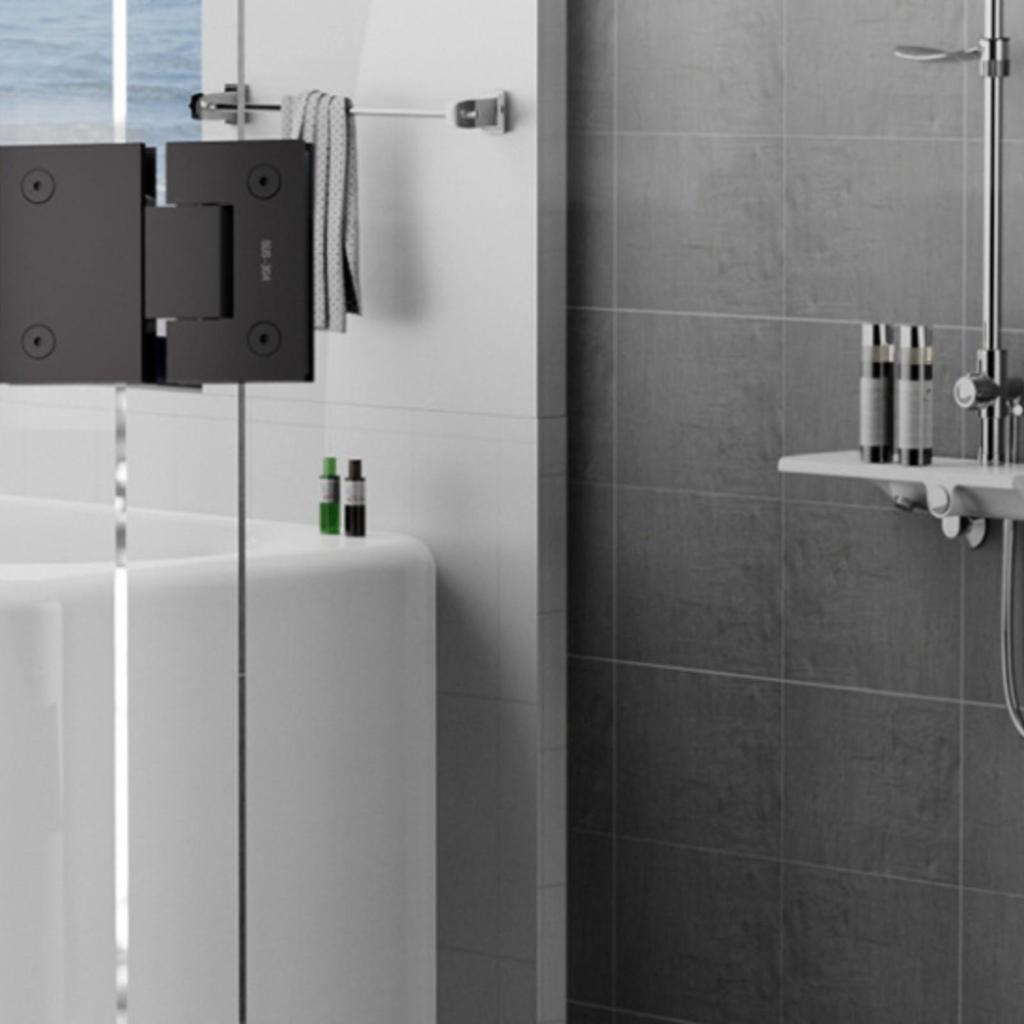Frameless Glass Shower Door Hinge Rust-Resistant with Clamp