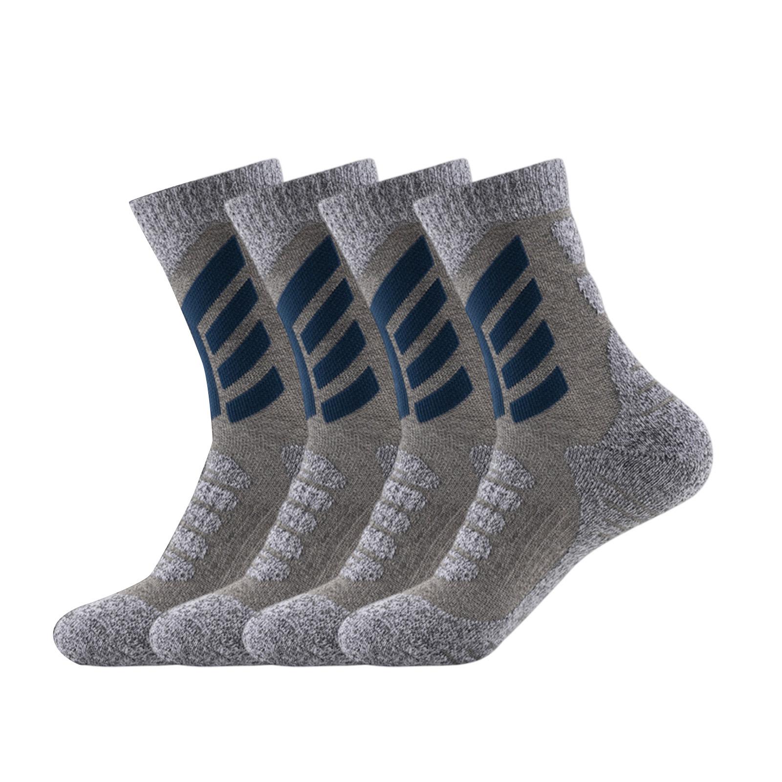 Winter Men Climbing Socks Sweat-absorbing Warm Thickened Towel Bottom Outdoor Snow Sports Mountaineering Hiking Skiing Socks One Size серый