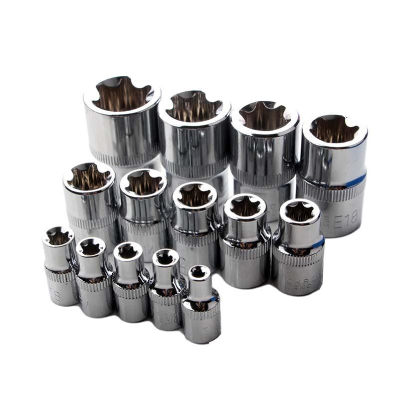 A96I-14PCS Female E Star Torx Socket Set E4-E24 E-Torx External Hex Socket Insert Nut