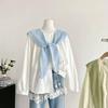 Cloak Knitted Shawl White Hip Scarf Simple Fake Collar  Female