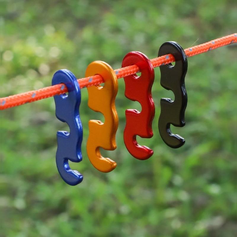 10Pcs Adjustable Tent Rope Buckle Aluminum Wind Cord Buckle Sturdy Rope Buckle For Outdoor Camping Tents Accessories