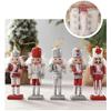 Christmas Wood Nutcracker Soldier Pendants 4pcs/set  Xmas Tree Festival Holiday