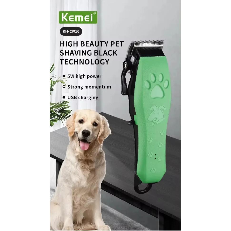 Kemei Pet Grooming Hair Clippers Rechargeable Cat Hair Trimmer for Dogs Professional Electric Rechargeable Cats Shaver KM-cw10