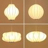 Oeny Japanese Style Fabric Disc LED Hanging Lantern