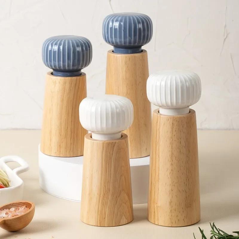 Pfeffermühle Manuell Grobes Salz Mahlflasche Einstellbare Grobheit Keramikkern Schwarze Pfeffermühle Gewürzstreuer Küchenwerkzeuge