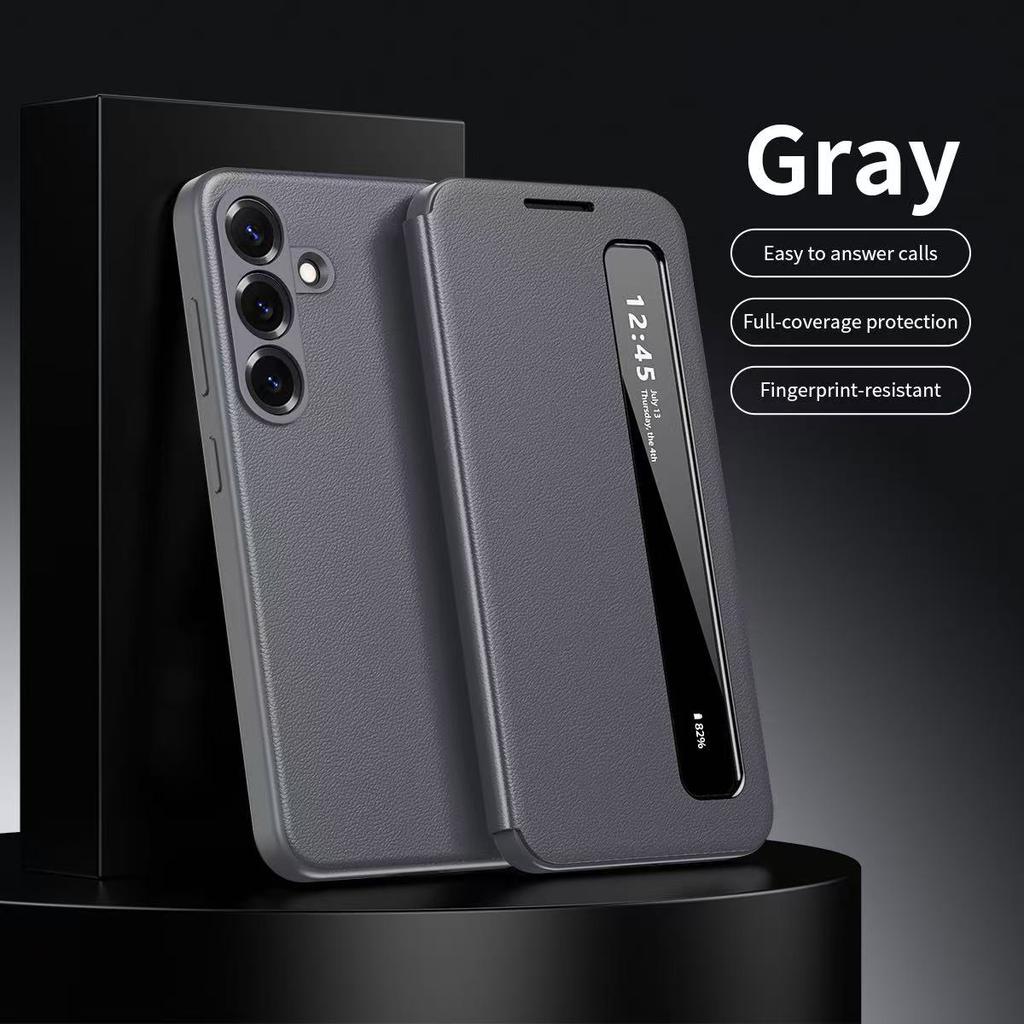 Oryginalne Skórzane Etui Smart z Okienkiem Dotykowym Flip Shell dla Samsung Galaxy S26 S25 S24 S23 S22 Ultra A57 A56 A55 Fundas