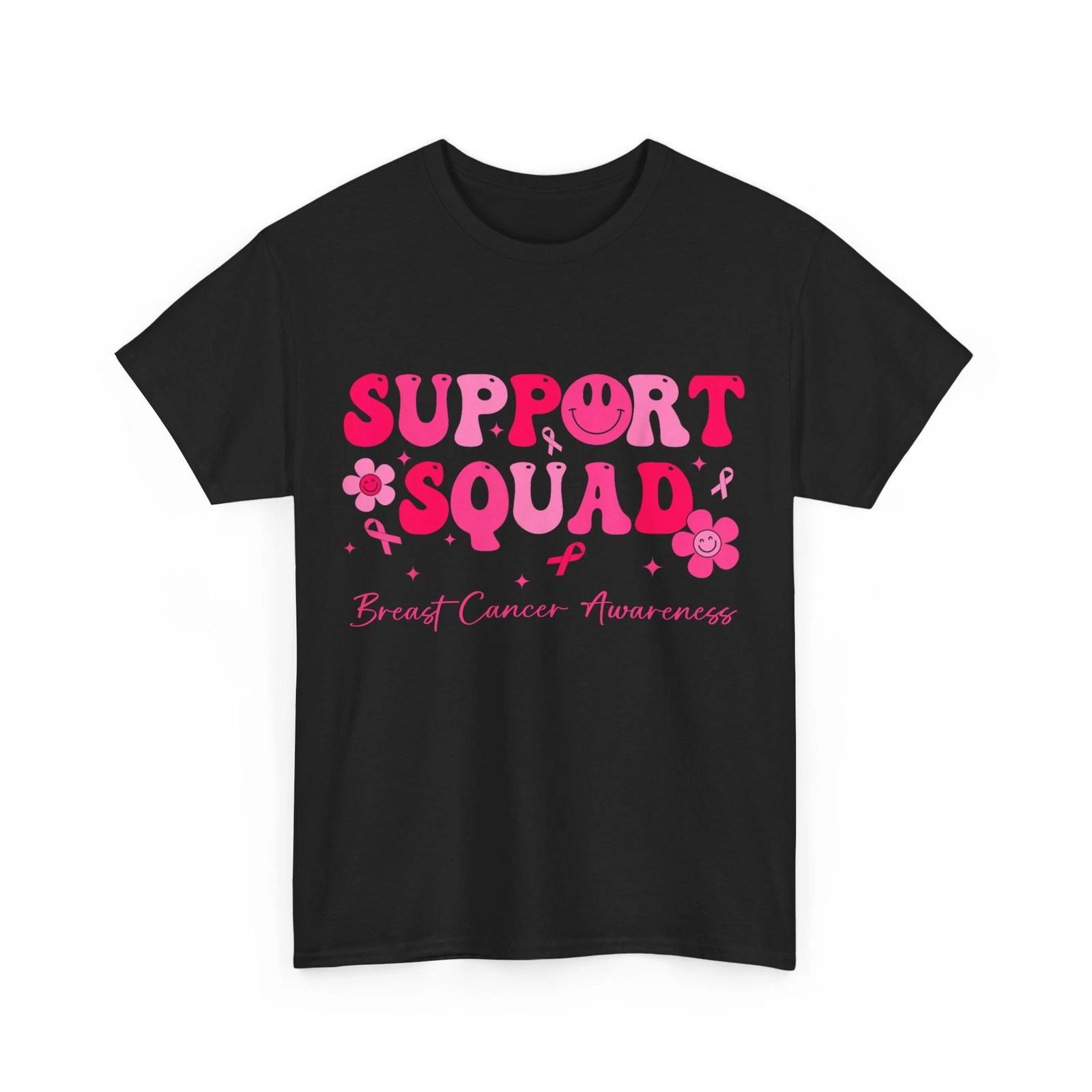 Support Squad Breast Cancer Awareness Shirt, Breast Cancer Pink Ribbon Tshirt S