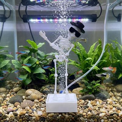 Squelette Dansant en Plastique Bulleur d'Aquarium Squelette Dynamique Imprimé en 3D Bulleur Aquarium