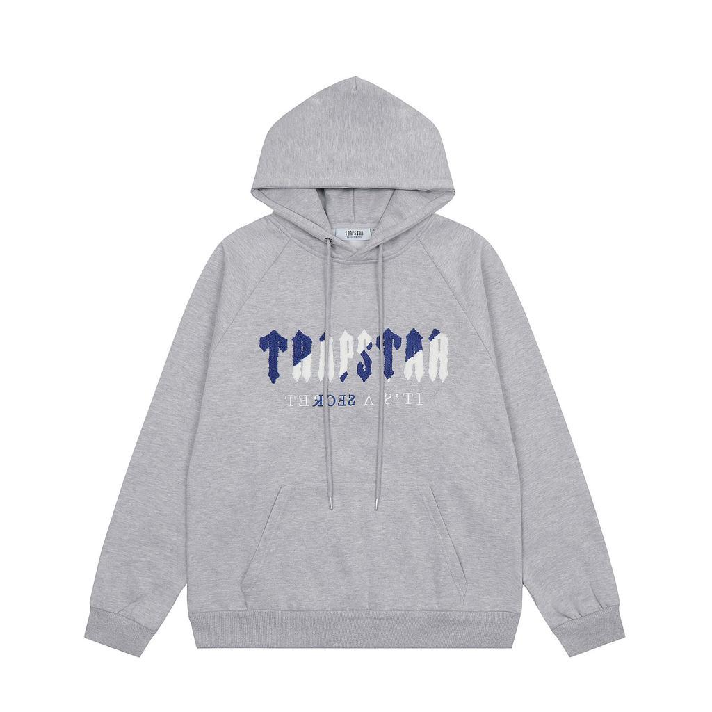 Trapstar Trendy Embroidered Hoodie Set: Unisex High Street Style with Plus Velvet Lining.