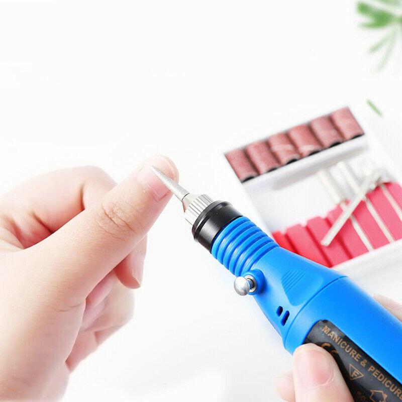 Portable USB Electric Nail Drill Machine with Multiple Drill Bits and Sanding Bands for Manicure and Pedicure Nail Care Tool Kit
