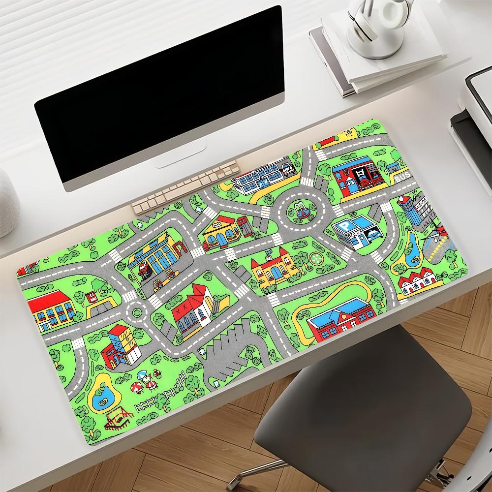 City Road Mouse Pad Nonslip Rubber Computer Mat Gamer Balance Decoracion Deskmat Laptop Office Large