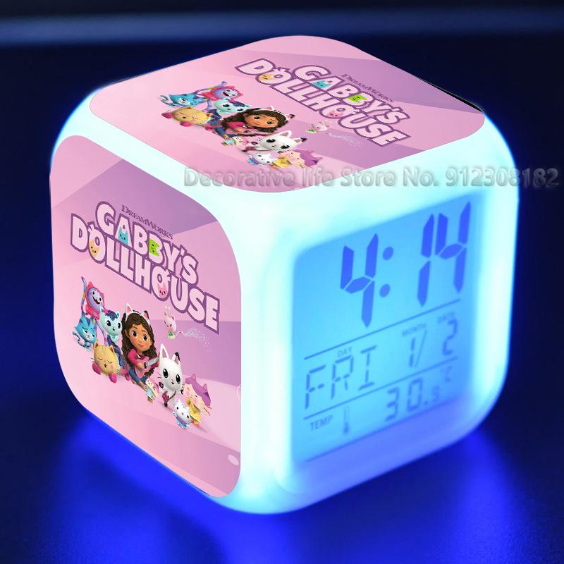 

Ляльковий будиночок Габбі Габбі Кішка Будильник Милий Мультяшний Годинник Цифровий Дисплей Дитячий Світлодіодний Годинник Електронні Гаджети з Підсвічуванням