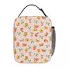 Cute Fruit Xmas Lunch Bag Fresh Peaches Lunch Box For Adult Office Portable Zipper Cooler Bag Oxford Print Thermal Tote Handbags