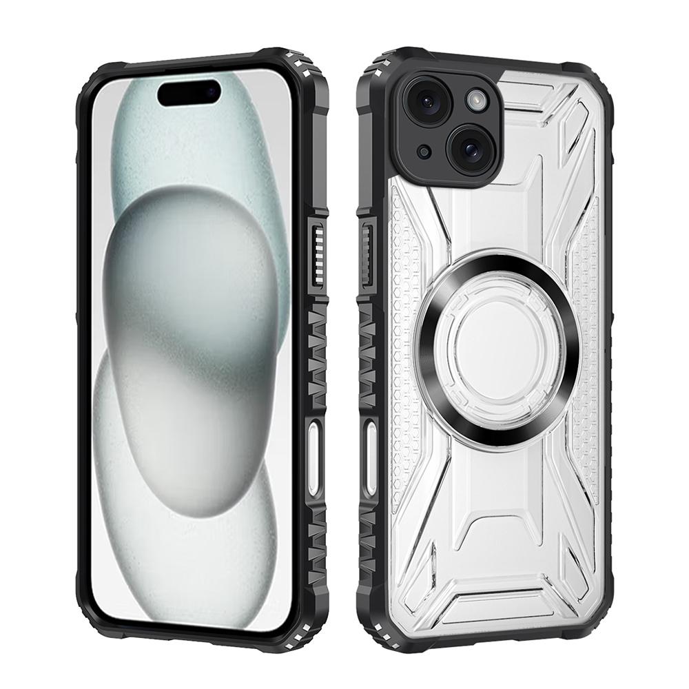 KEYSION Transparent Magnetic Case for MagSafe for iPhone 15 Pro Max 14 Plus Silicone+PC Shockproof Phone Cover for iPhone 13 Pro Max