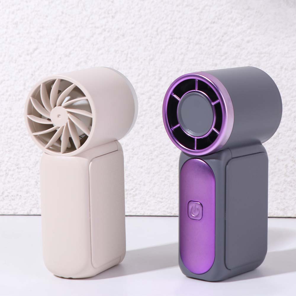 6 Gear Wind Mini Portable Fan LED Display Air Turbo Tech Handheld Turbo Fan Ultra-quiet Adjustable USB Rechargeable Fan Home