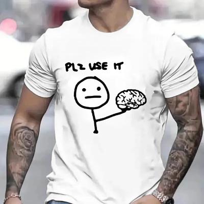 Veuillez Utiliser des T-shirts IT pour Hommes Sarcasme Drôle Graphique Cerveau Y2k Hauts Streetwear Manches Courtes Harajuku Humour Blague T-shirts Oversize