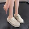 Damen Mules Segeltuch Hausschuhe Zum Hineinschlüpfen Modische Sneaker Plateau Bequeme Laufschuhe Slip-On Mules Ohne Fersenriemen Urlaubsschuhe