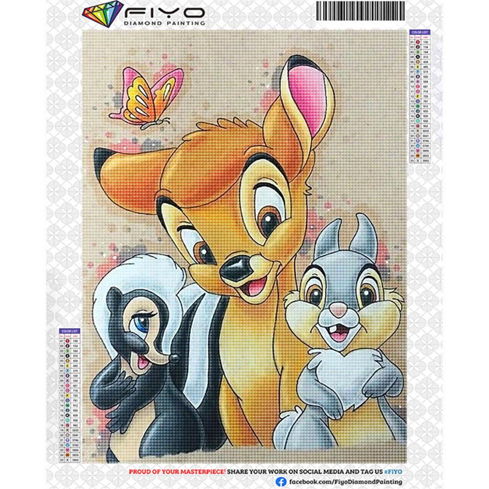 Bambi 5D Diamantové malování Disney Plná diamantová výšivka Kreslené DIY kamínkové obrázky Sady křížového stehu Řemesla Domácí dekorace