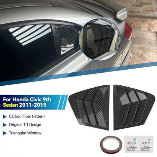 Carbon Fiber Side Vent Window Scoop Louver Cover Trim For HONDA Civic 2011-2015
