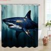 Ornate Gold Patterned Sea Turtle Underwater Waterproof Shower Curtain