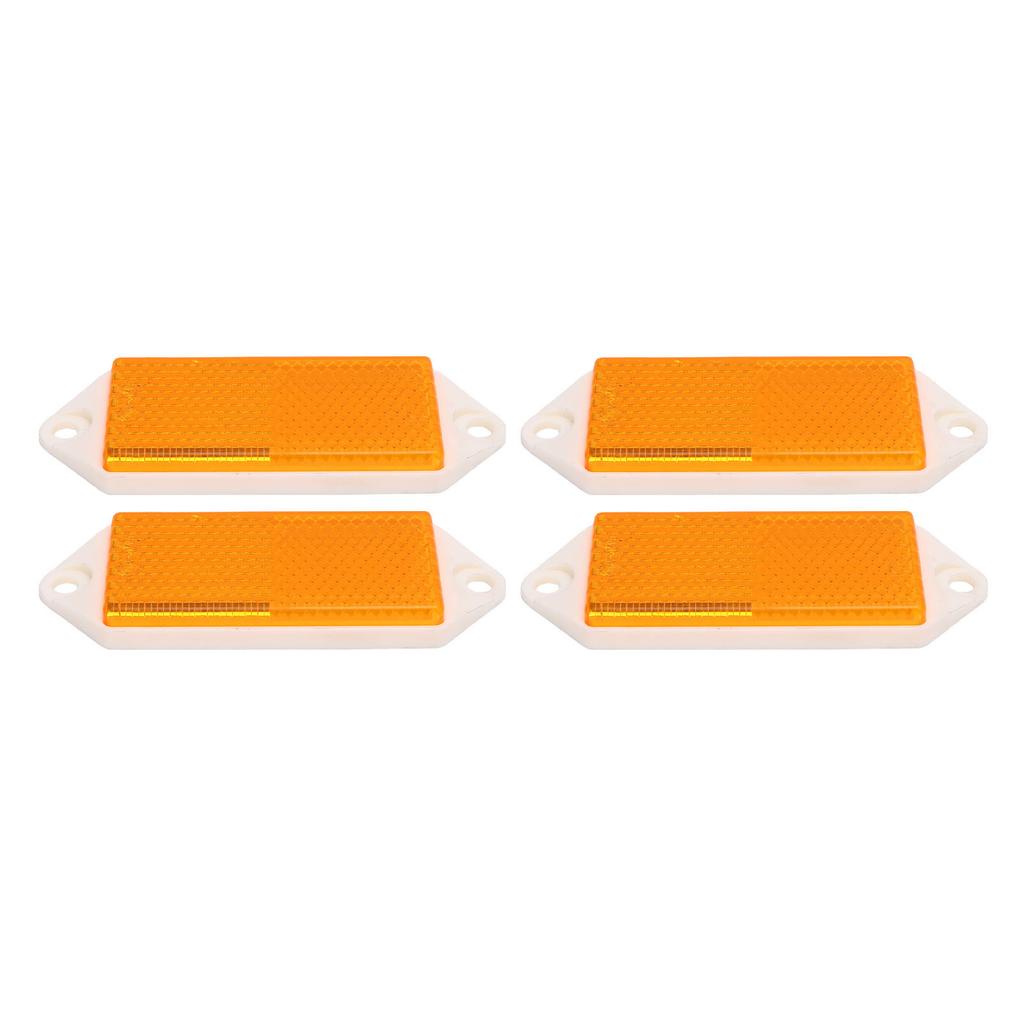 4pcs Rectangular Reflectors Screw On Plastic Enhance Traffic Safety Posts Reflectors for Trailer Truck Motorcycle Fence