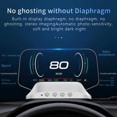 Auto HUD Head Up Display Digitaal GPS Navigatie Snelheidsmeter Projector OBD2 GPS Dubbel Systeem Display