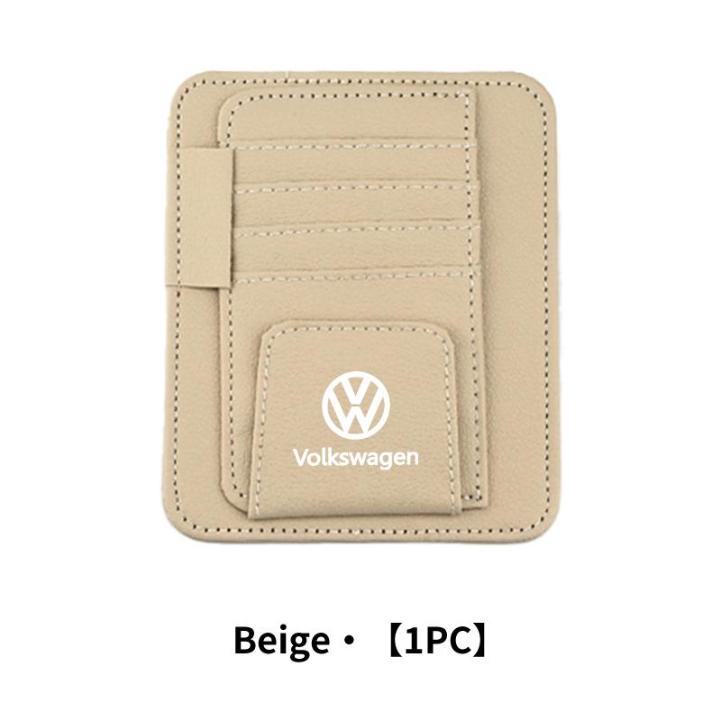 

2026 Горячий Для Автомобиля Volkswagen VW Козырек Солнцезащитный Держатель для Очков Сумка для Карт Клипса для Хранения Очков Для VW Passat Golf Tiguan Polo Scirocco бежевый