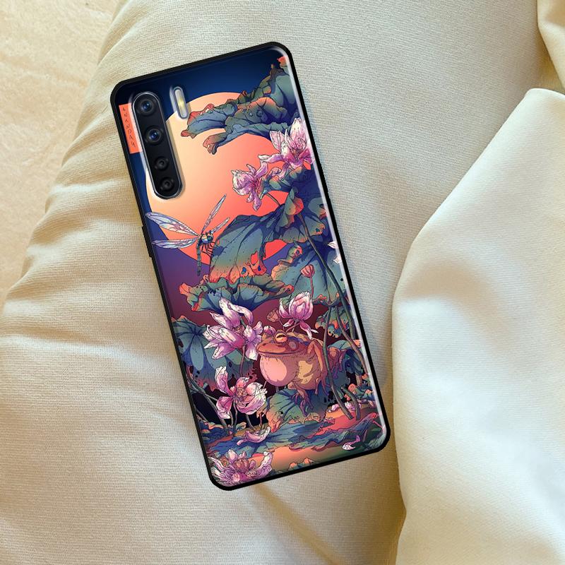Japanese Style Art Japan Case For Oppo A96 A76 A16 A18 A38 A58 A78 A98 A74 A94 A54 A80 A60 A40 A15 A17 A57 A5 A6 Pro
