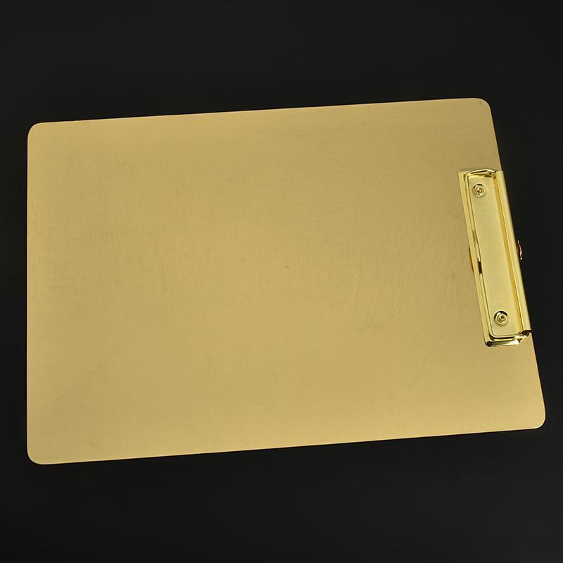 

Скандинавское золото Нержавеющая сталь Зажим для файлов Папка для меню/документов Планшет для письма Large золотой