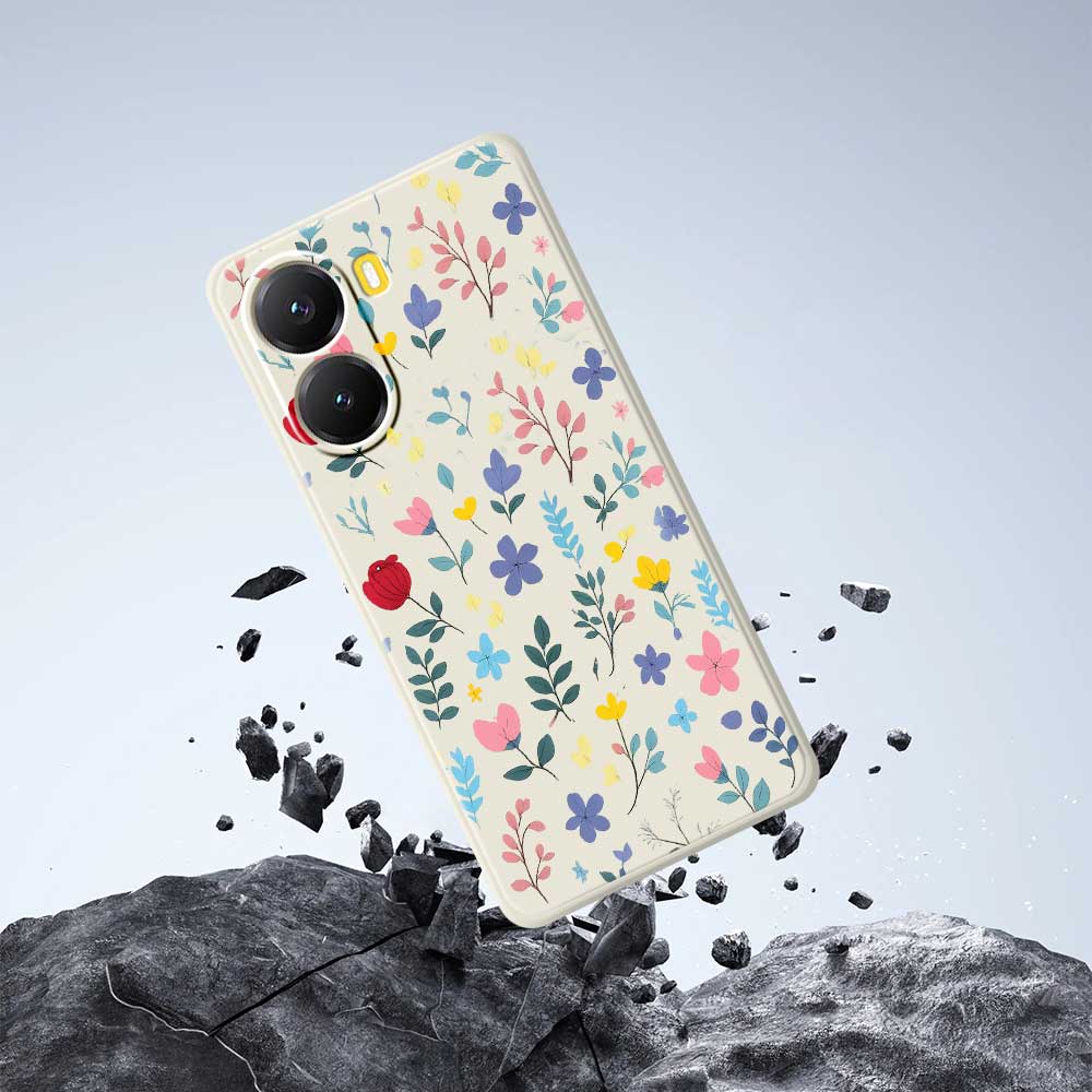 For Xiaomi Redmi Turbo 4 5G/Poco X7 Pro 5G Case Colorful Flower Branches Pattern Printing Straight Edge TPU Phone Back Cover