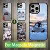 Cute Animal P-Pingu Penguin Case For iPhone Mini,13,Max,17,14,Plus,12,11,15,Pro,16,For Magsafe,Magnetic Wireless Charging