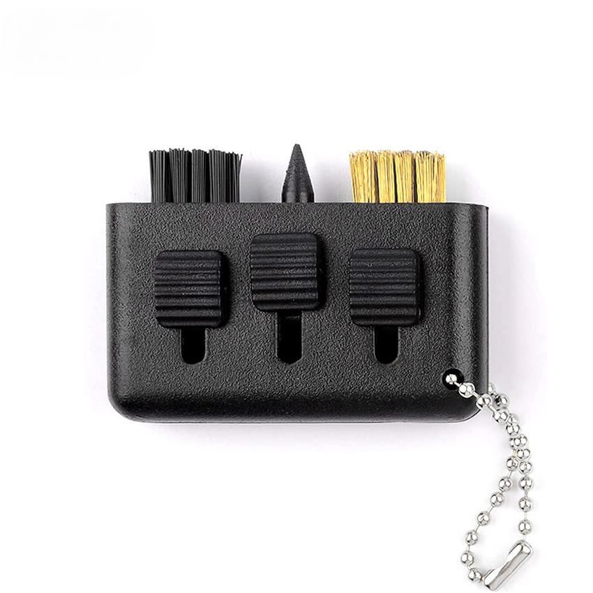 

Golf Club Brush Golf Club Groove Cleaner Tool Sharpener 3 in 1 Portable Retractable Groove Sharpener Small Golf Accessories чёрный