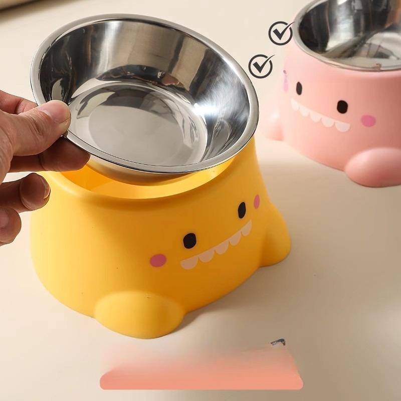 Stainless Steel Cat Bowl Dog Bowl Food Basin Anti-overturn Cat Drinking Bowl Puppy Rice Basin Pet Supplies