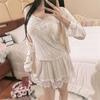 Modal Cotton Long-sleeved Shorts Pajamas Women with Chest Pads Summer Sexy Three-piece Suspender Vest Homewear Girls