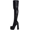 Fashion New Autumn Winter Waterproof Table Elastic Over The Knee Boots European American Elegant Black Slim Fit Women's Boots Size 46