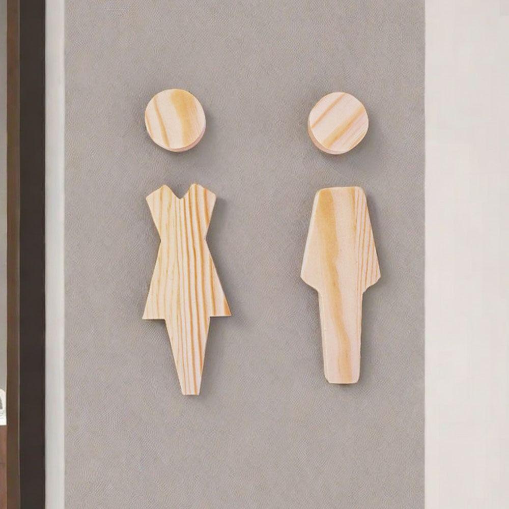 2pcs/se Antique WC Door Sign Plate Self-adhesive Men's And Women's Toilet Sign  Wall